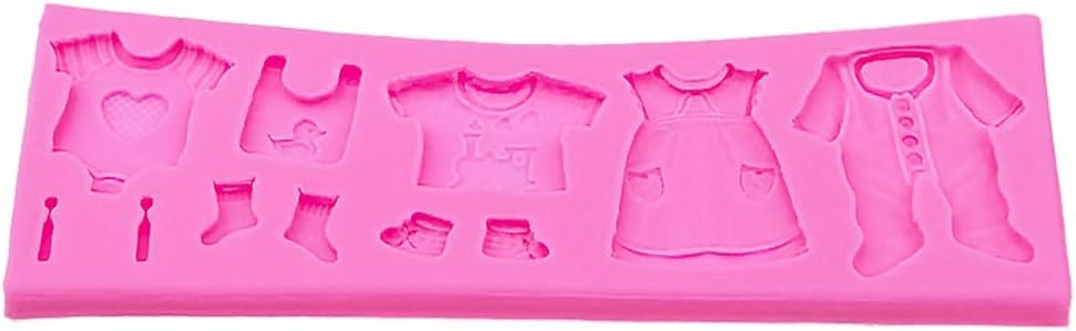 Baby Shower Fondant Molds (5 Pack). Cute Silicone Chocolate. Feet Molds. Clothes Decorate Mould for Baby Baptism Theme Party. Cake Baking. Cupcake Decorating. Chocolate. Gummy. Candy - 图片 42