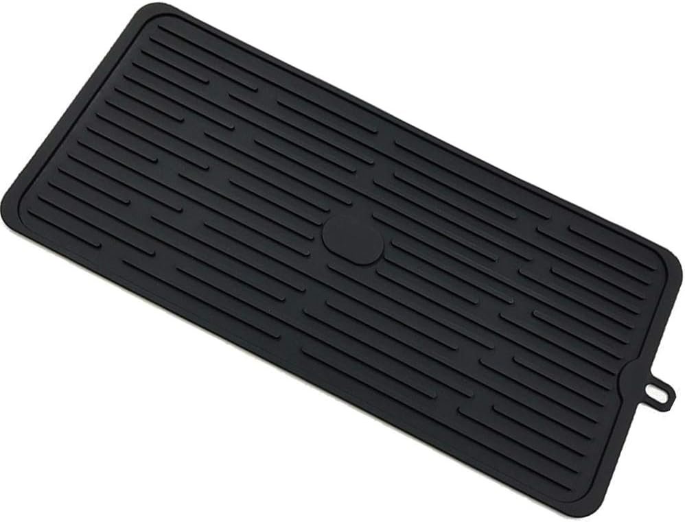 (2 Pack) Black Silicone Dish Drying Mat Silicone Kitchen Countertop Drying Mat for Pots. Pans. Glassware. Silverware - 图片 62