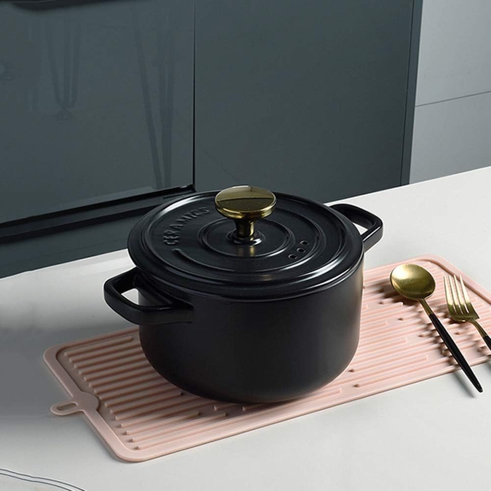 (2 Pack) Black Silicone Dish Drying Mat Silicone Kitchen Countertop Drying Mat for Pots. Pans. Glassware. Silverware - 图片 54