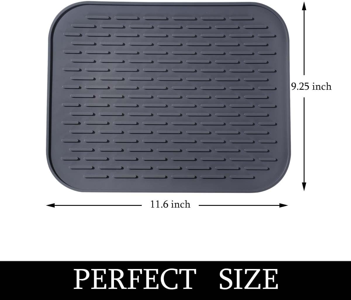(2 Pack) Black Silicone Dish Drying Mat Silicone Kitchen Countertop Drying Mat for Pots. Pans. Glassware. Silverware - 图片 57