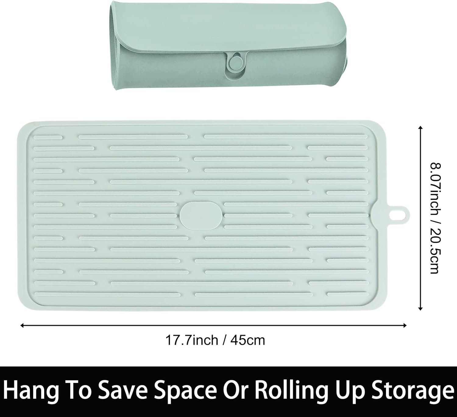 (2 Pack) Black Silicone Dish Drying Mat Silicone Kitchen Countertop Drying Mat for Pots. Pans. Glassware. Silverware - 图片 43