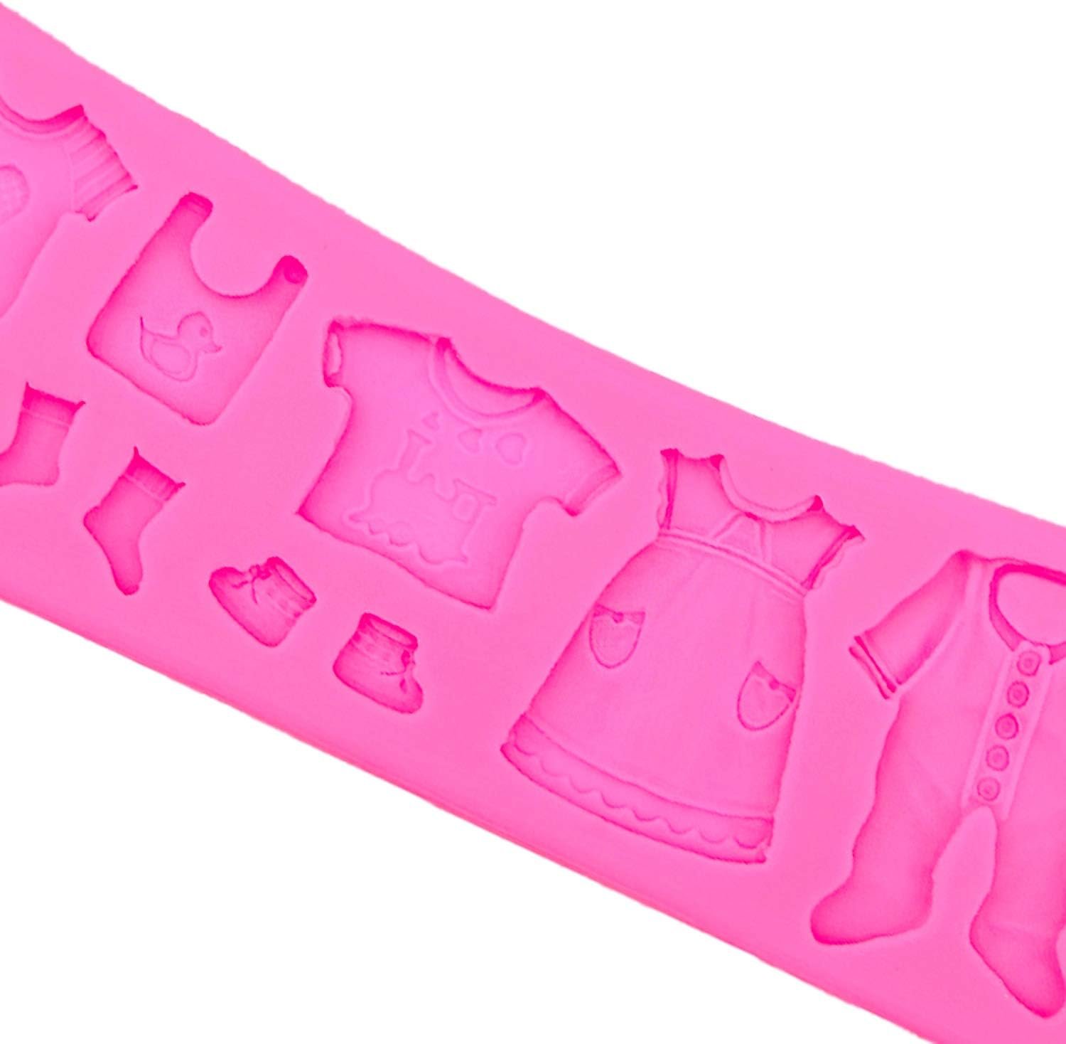 Baby Shower Fondant Molds (5 Pack). Cute Silicone Chocolate. Feet Molds. Clothes Decorate Mould for Baby Baptism Theme Party. Cake Baking. Cupcake Decorating. Chocolate. Gummy. Candy - 图片 43