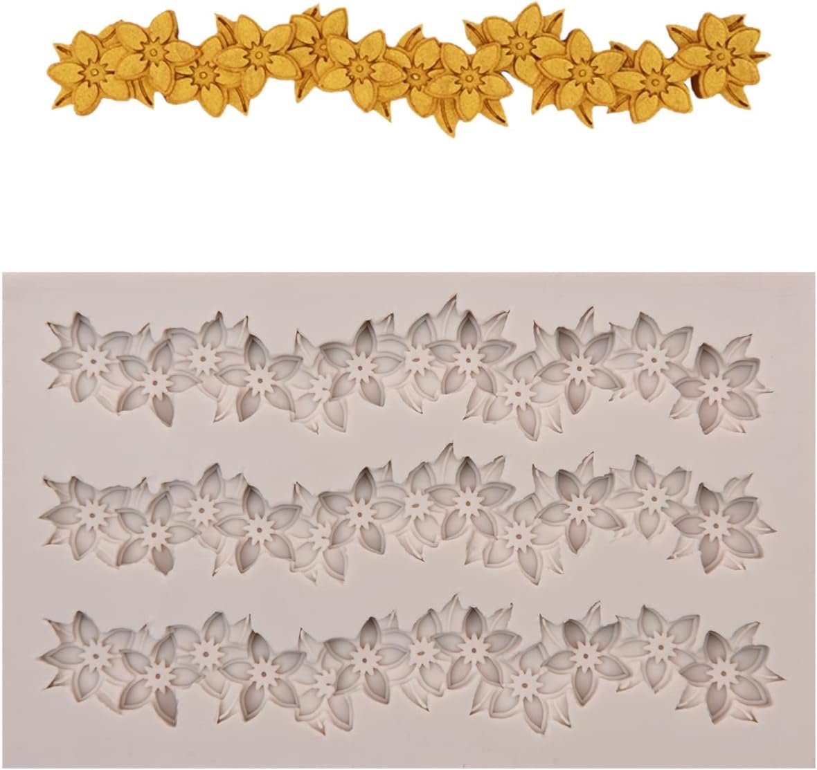 Rose Wreath Fondant Mold. 4 Packs Mini Flowers Garland Bow Silicone Chocolate Molds for Cake Decoration. Cupcake Toppers Wedding Birthday Party Fence Decor. Candy Clay Resin - 图片 25