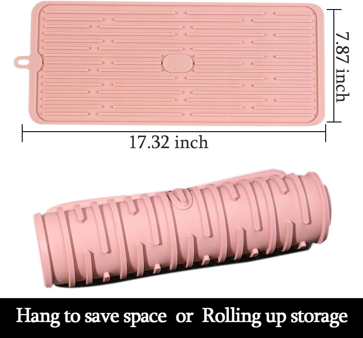 (2 Pack) Black Silicone Dish Drying Mat Silicone Kitchen Countertop Drying Mat for Pots. Pans. Glassware. Silverware - 图片 48