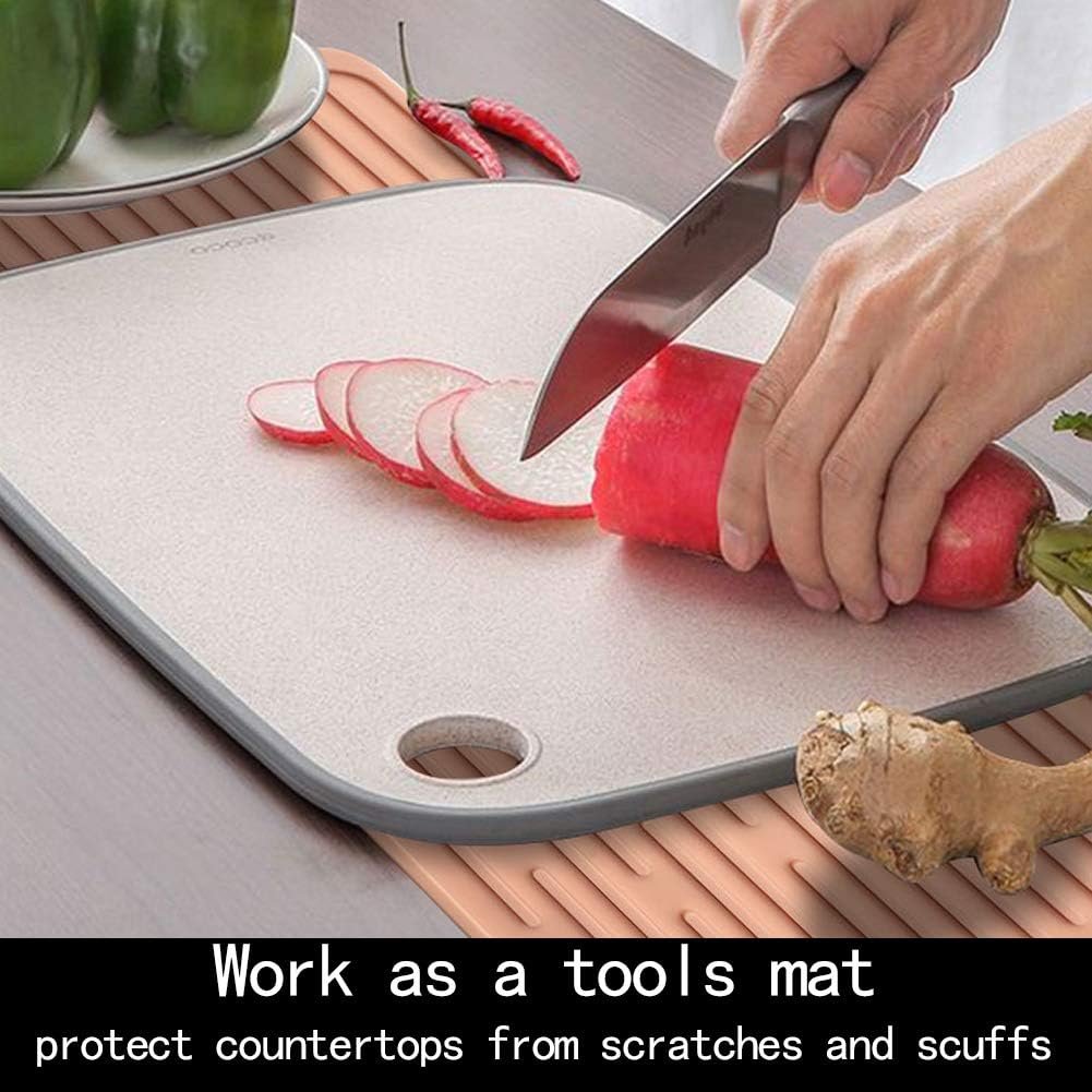 (2 Pack) Black Silicone Dish Drying Mat Silicone Kitchen Countertop Drying Mat for Pots. Pans. Glassware. Silverware - 图片 50