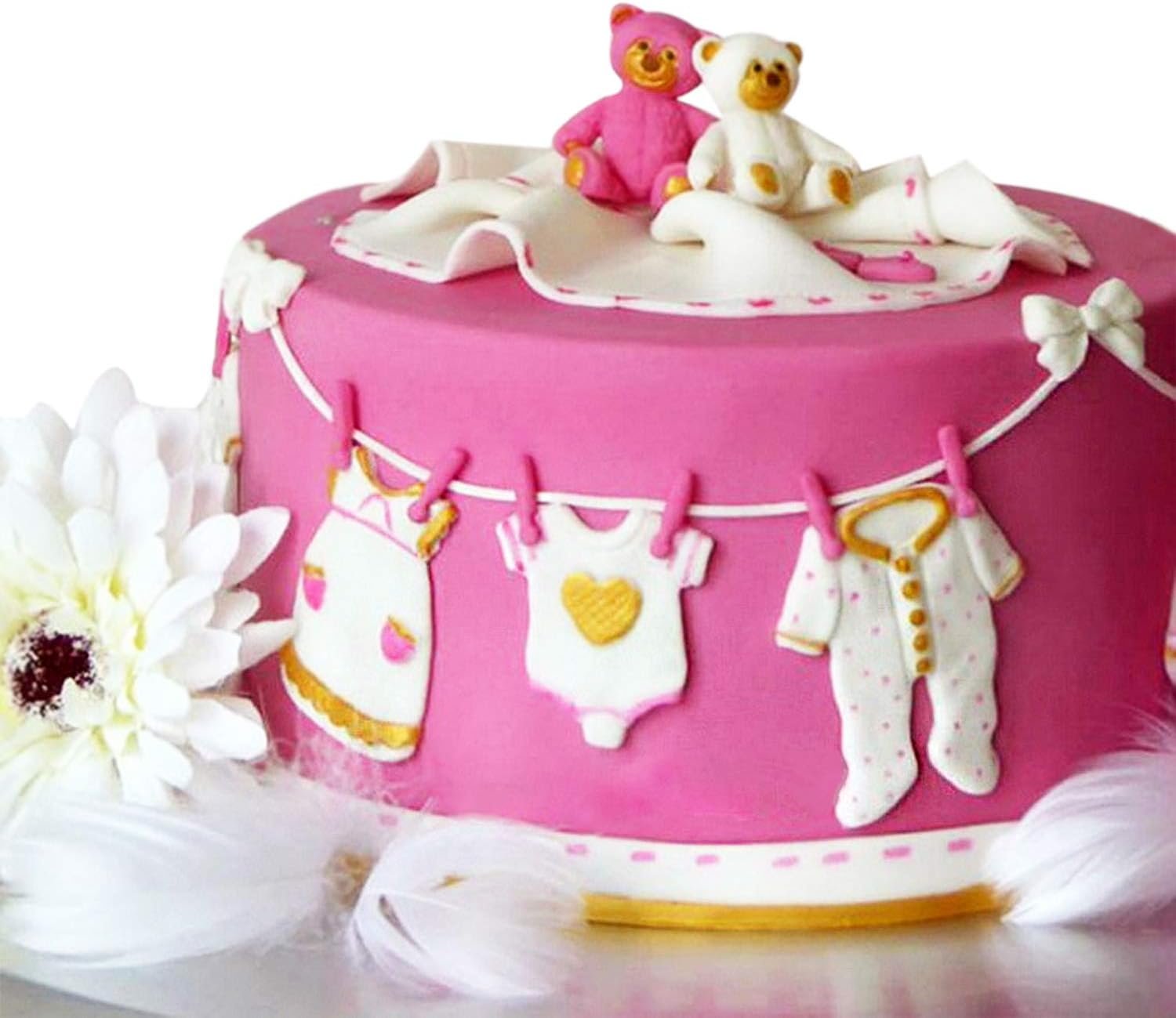 Baby Shower Fondant Molds (5 Pack). Cute Silicone Chocolate. Feet Molds. Clothes Decorate Mould for Baby Baptism Theme Party. Cake Baking. Cupcake Decorating. Chocolate. Gummy. Candy - 图片 36