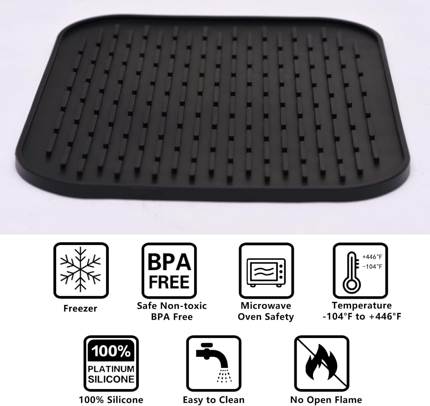 (2 Pack) Black Silicone Dish Drying Mat Silicone Kitchen Countertop Drying Mat for Pots. Pans. Glassware. Silverware - 图片 37