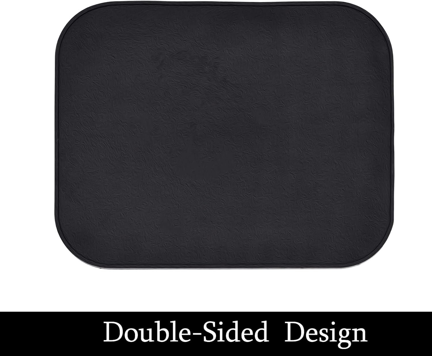 (2 Pack) Black Silicone Dish Drying Mat Silicone Kitchen Countertop Drying Mat for Pots. Pans. Glassware. Silverware - 图片 36