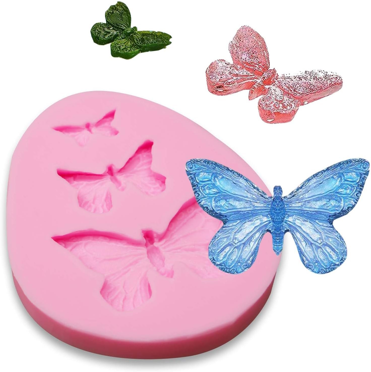 Mini Rose Flowers Chocolate Silicone Molds. 5 Packs Plumeria Fondant Molds Chrysanthemum Mould for Birthday Cake Decoration Cupcake Toppers Sugar Craft Cookie Polymer Clay Resin - 图片 8