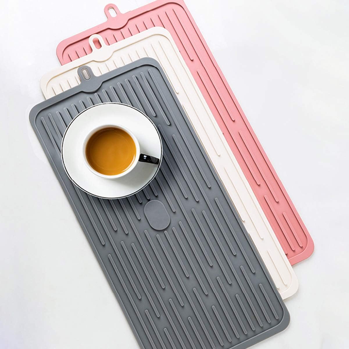 (2 Pack) Black Silicone Dish Drying Mat Silicone Kitchen Countertop Drying Mat for Pots. Pans. Glassware. Silverware - 图片 16