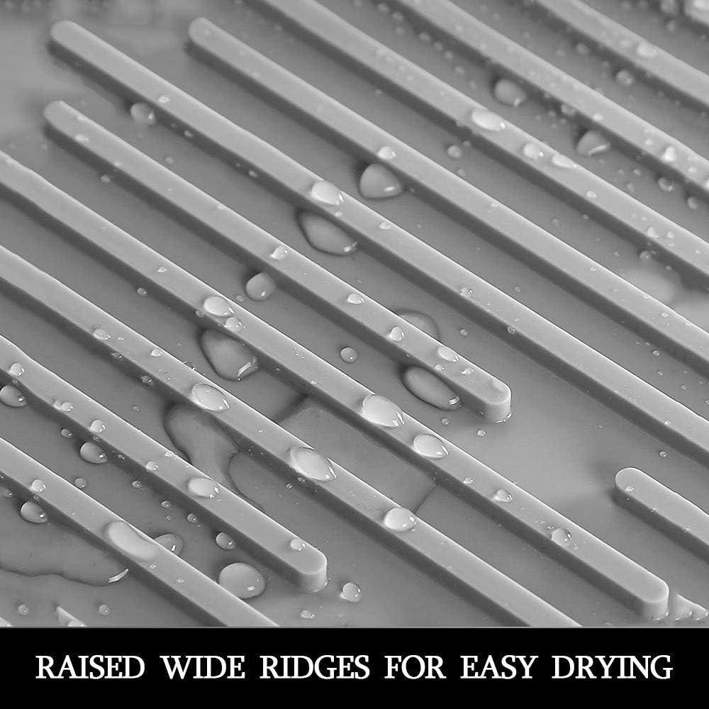 (2 Pack) Black Silicone Dish Drying Mat Silicone Kitchen Countertop Drying Mat for Pots. Pans. Glassware. Silverware - 图片 21