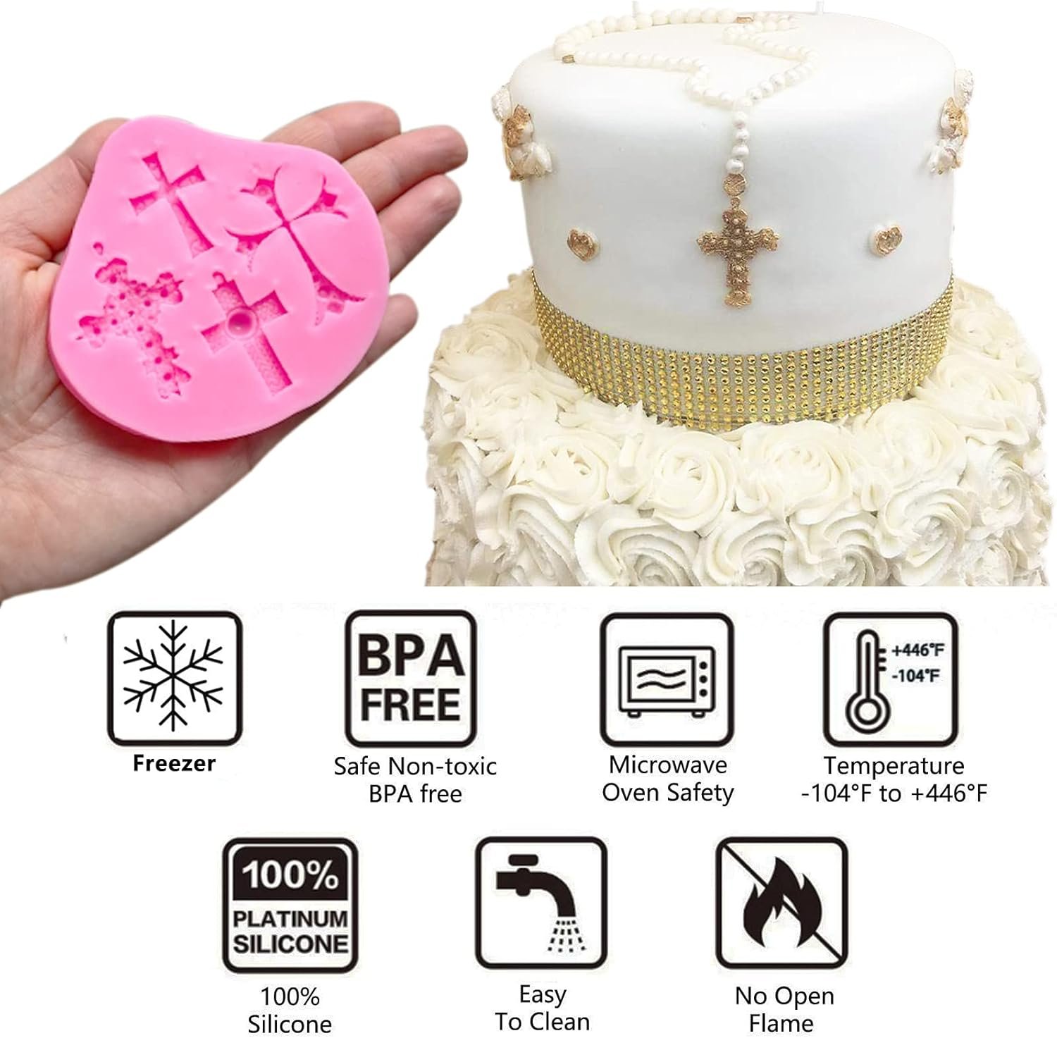 Baby Shower Fondant Molds (5 Pack). Cute Silicone Chocolate. Feet Molds. Clothes Decorate Mould for Baby Baptism Theme Party. Cake Baking. Cupcake Decorating. Chocolate. Gummy. Candy - 图片 11
