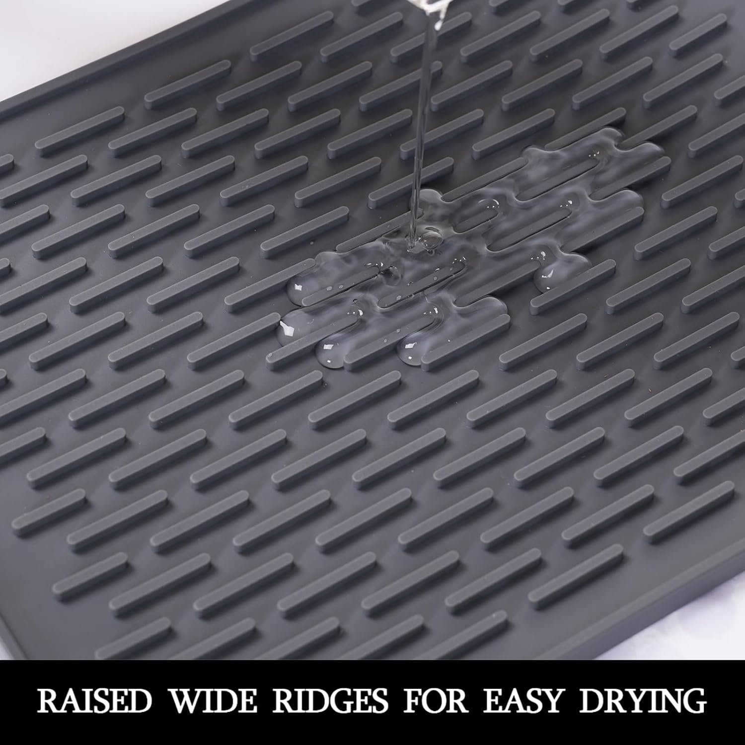 (2 Pack) Black Silicone Dish Drying Mat Silicone Kitchen Countertop Drying Mat for Pots. Pans. Glassware. Silverware - 图片 60