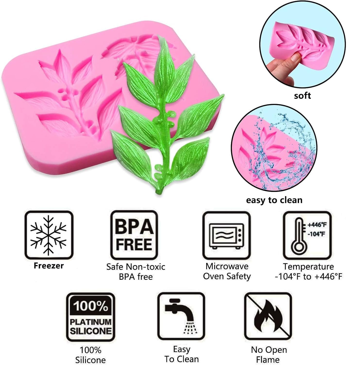 Mini Rose Flowers Chocolate Silicone Molds. 5 Packs Plumeria Fondant Molds Chrysanthemum Mould for Birthday Cake Decoration Cupcake Toppers Sugar Craft Cookie Polymer Clay Resin - 图片 30