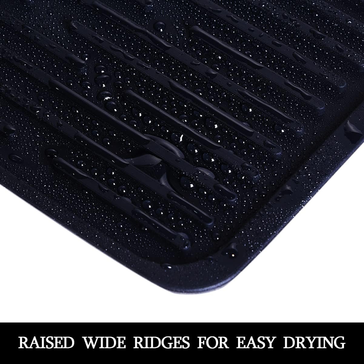 (2 Pack) Black Silicone Dish Drying Mat Silicone Kitchen Countertop Drying Mat for Pots. Pans. Glassware. Silverware - 图片 38