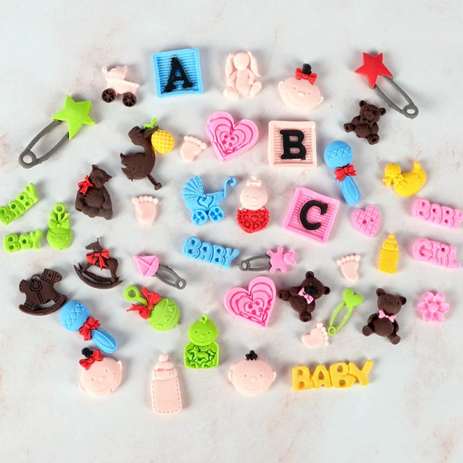 Baby Shower Fondant Molds (5 Pack). Cute Silicone Chocolate. Feet Molds. Clothes Decorate Mould for Baby Baptism Theme Party. Cake Baking. Cupcake Decorating. Chocolate. Gummy. Candy - 图片 7