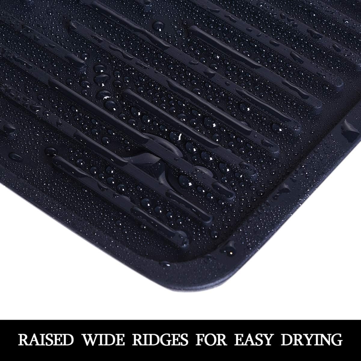 (2 Pack) Black Silicone Dish Drying Mat Silicone Kitchen Countertop Drying Mat for Pots. Pans. Glassware. Silverware - 图片 5