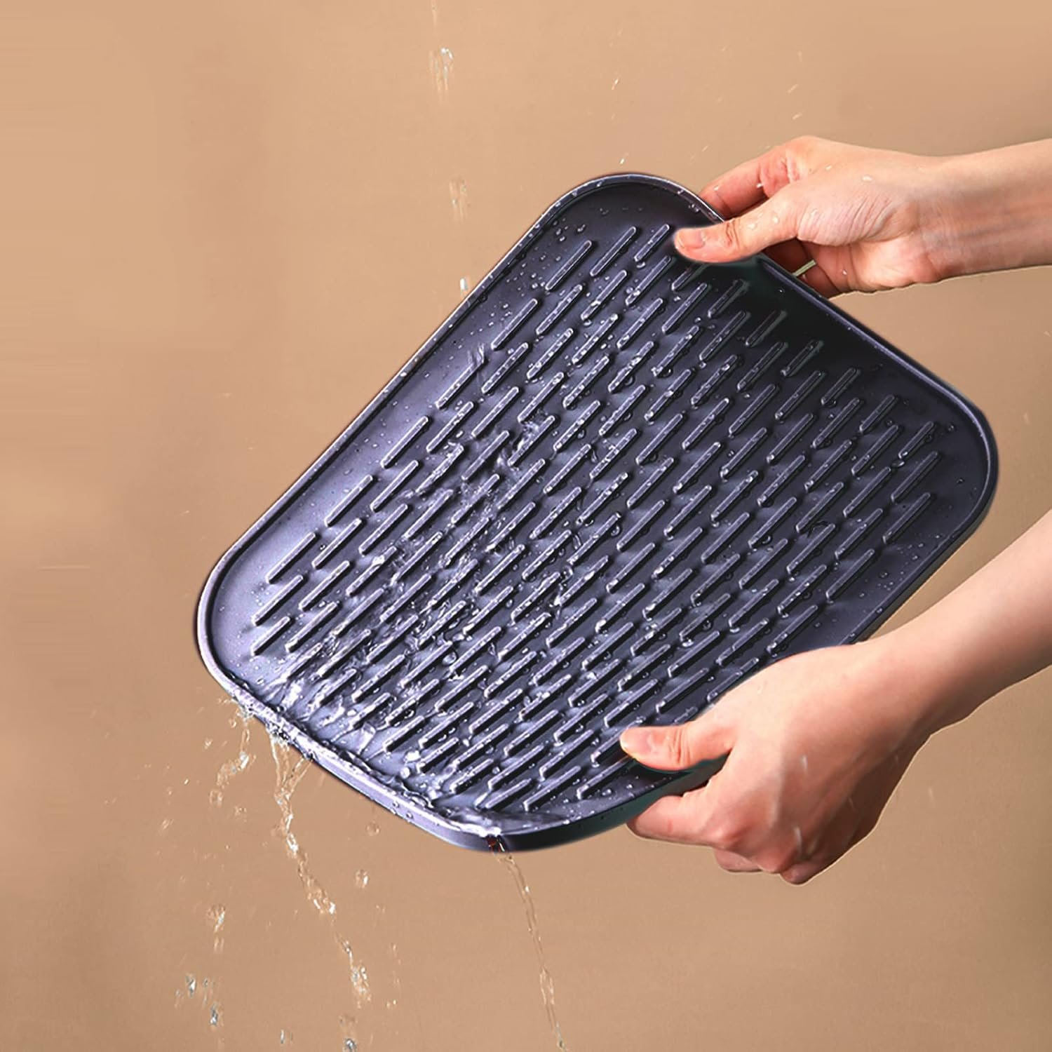 (2 Pack) Black Silicone Dish Drying Mat Silicone Kitchen Countertop Drying Mat for Pots. Pans. Glassware. Silverware - 图片 34