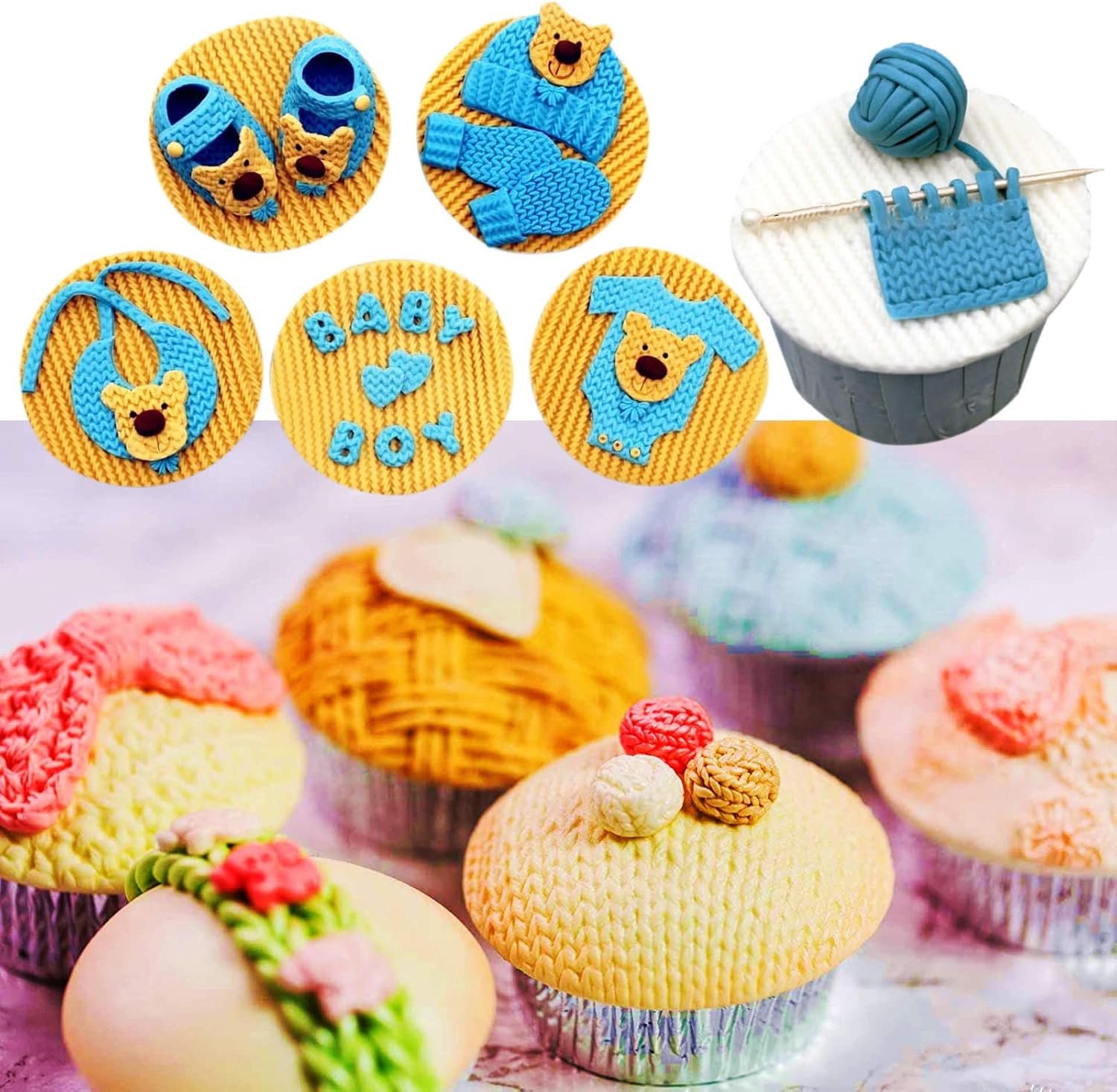 Baby Shower Fondant Molds (5 Pack). Cute Silicone Chocolate. Feet Molds. Clothes Decorate Mould for Baby Baptism Theme Party. Cake Baking. Cupcake Decorating. Chocolate. Gummy. Candy - 图片 23